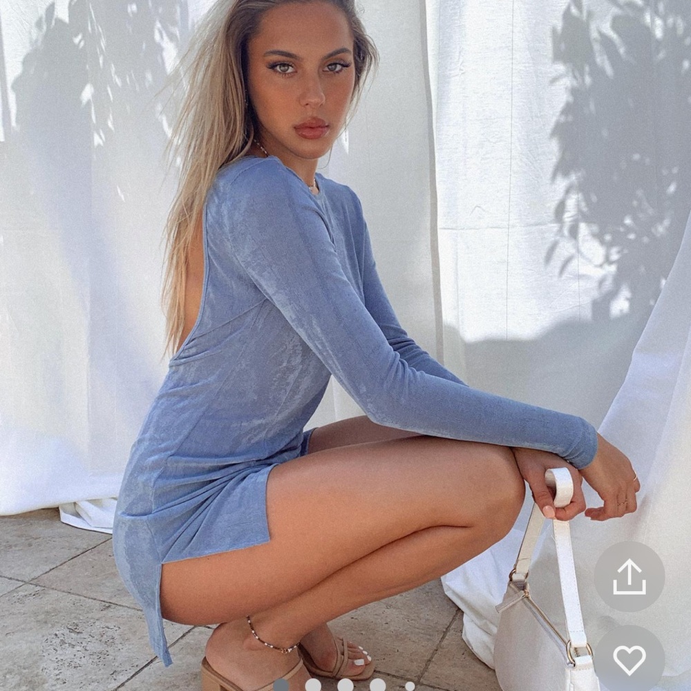 Montana mini dress dusty blue 2